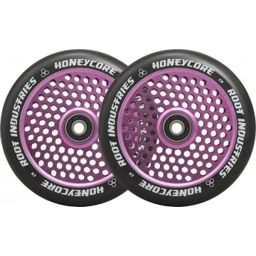 Root Honeycore Black 120mm 2-pack Pro Scooter Wheels (120mm|Purple)