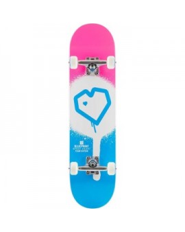 Blueprint Spray Heart V2 Complete Skateboard (7.75"|Blue/White/Pink)