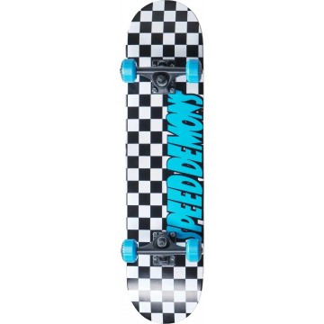 Speed Demons Checkers Complete Skateboard (8"|Black/Blue)