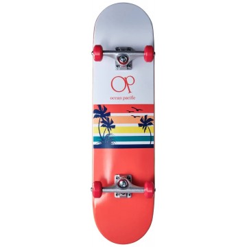 Ocean Pacific Sunset Complete Skateboard (8"|White/Red)