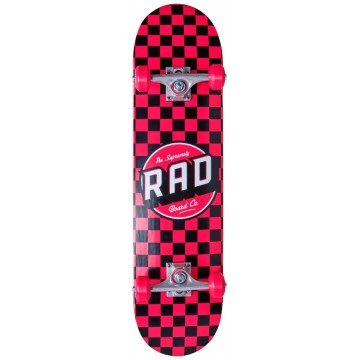 RAD Checkers Complete Skateboard (7.75"|Red)