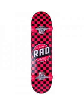 RAD Checkers Complete Skateboard (7.75"|Red)