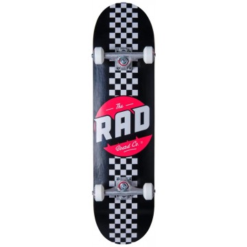 RAD Checker Stripe Complete Skateboard (7.25"|Black)