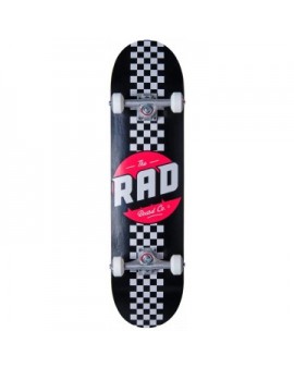 RAD Checker Stripe Complete Skateboard (7.25"|Black)