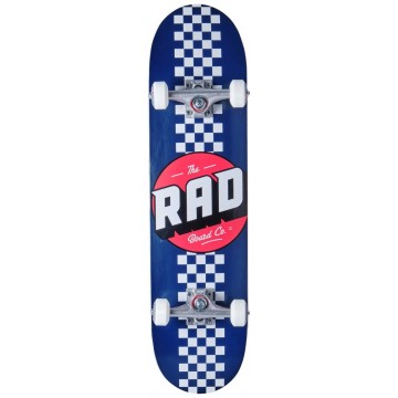 RAD Checker Stripe Complete Skateboard (7.75"|Navy)