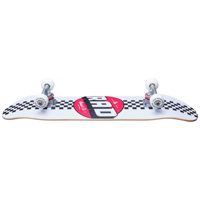 RAD Checker Stripe Complete Skateboard (7.75"|White)