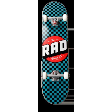 RAD Checkers Progressive Complete Skateboard (7.75"|Black/Teal)