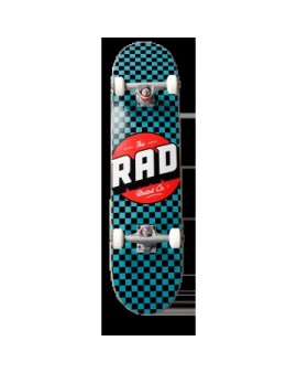 RAD Checkers Progressive Complete Skateboard (7.75"|Black/Teal)