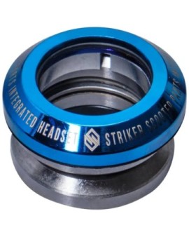 Striker Integrated Headset for Scooters (Blue Chrome)