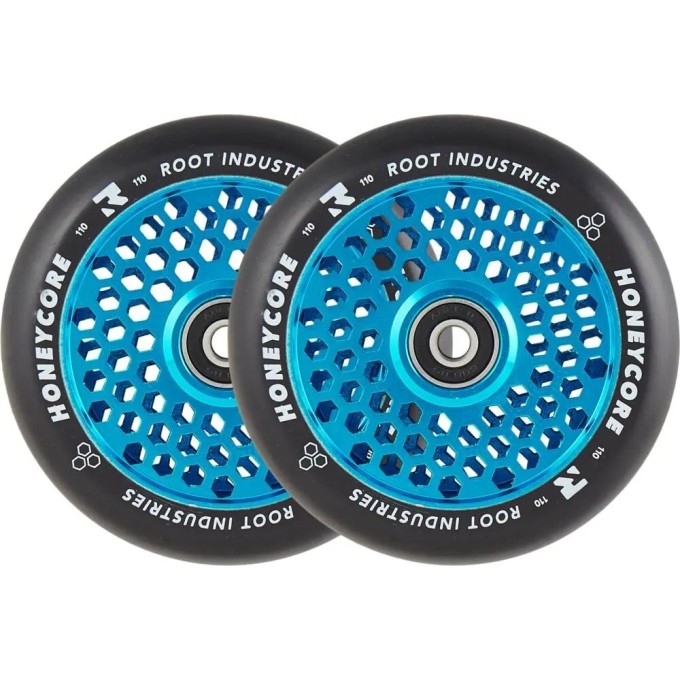 Root Honeycore Black 110mm 2-pack Pro Scooter Wheels (110mm|Blue)