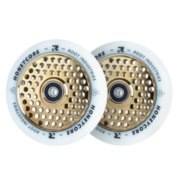 Root Honeycore White 110mm 2-pack Pro Scooter Wheels (110mm|Gold)