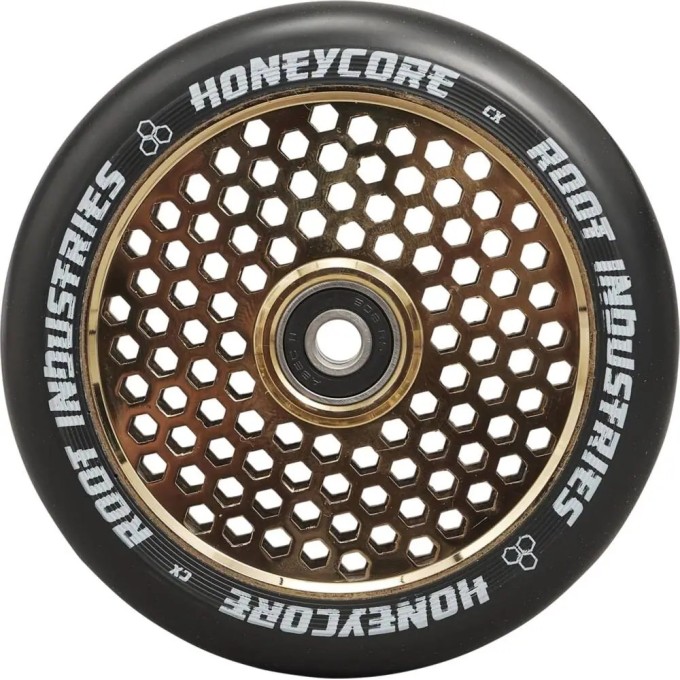 Root Honeycore Black 120mm 2-pack Pro Scooter Wheels (120mm|Gold Rush)