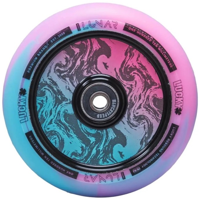 Lucky Lunar 110mm Pro Scooter Wheel (110mm|Rush Pink/Blue Swirl)