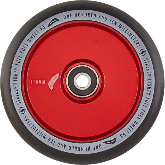 Striker Lighty Full Core V3 Black Pro Scooter Wheel (110mm|Red)