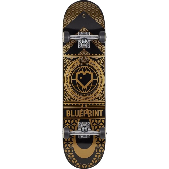 Blueprint Home Heart Complete Skateboard (8.125"|Black/Gold)