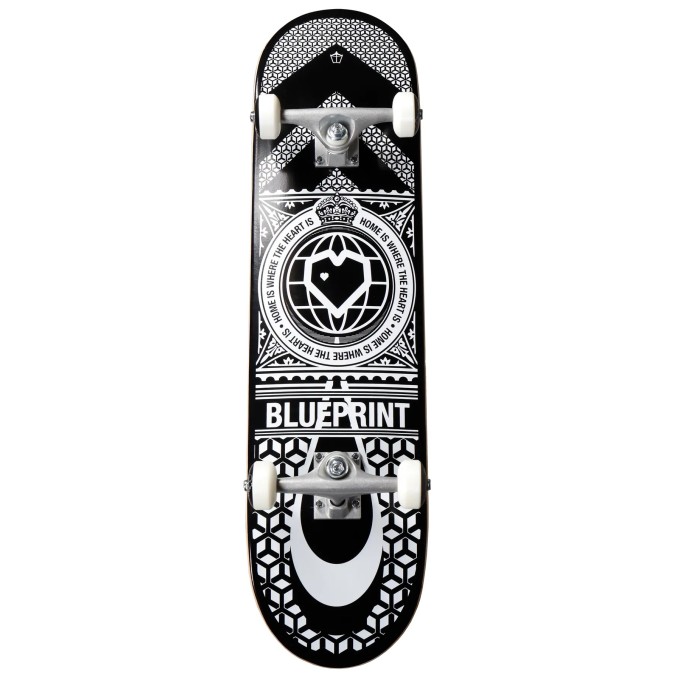 Blueprint Home Heart Complete Skateboard (8"|Black/White)