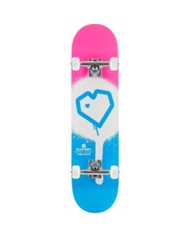 Blueprint Spray Heart V2 Complete Skateboard (7.75"|Blue/White/Pink)