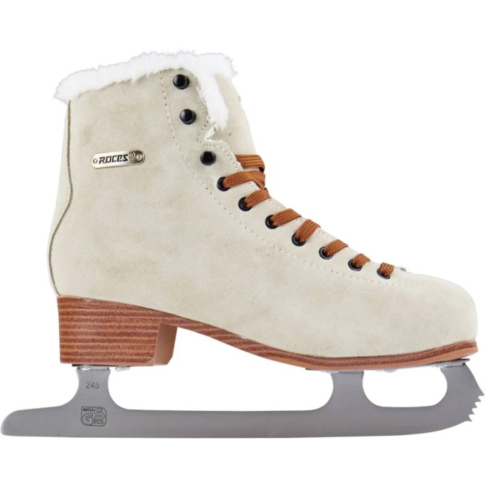 Roces Suede Eco-Fur Figure Skates (Suede Brown)  – In Stock