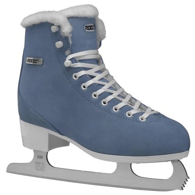 Roces Suede Eco-Fur Figure Skates (Suede Blue|39)