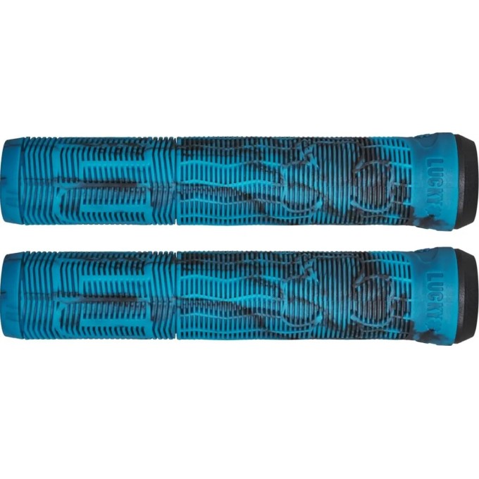 Lucky Vice 2.0 Pro Scooter Grips (Black/Teal Swirl)