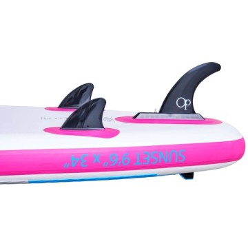 Ocean Pacific Sunset All Round 9'6 Inflatable Paddle Board (White/Grey/Pink)