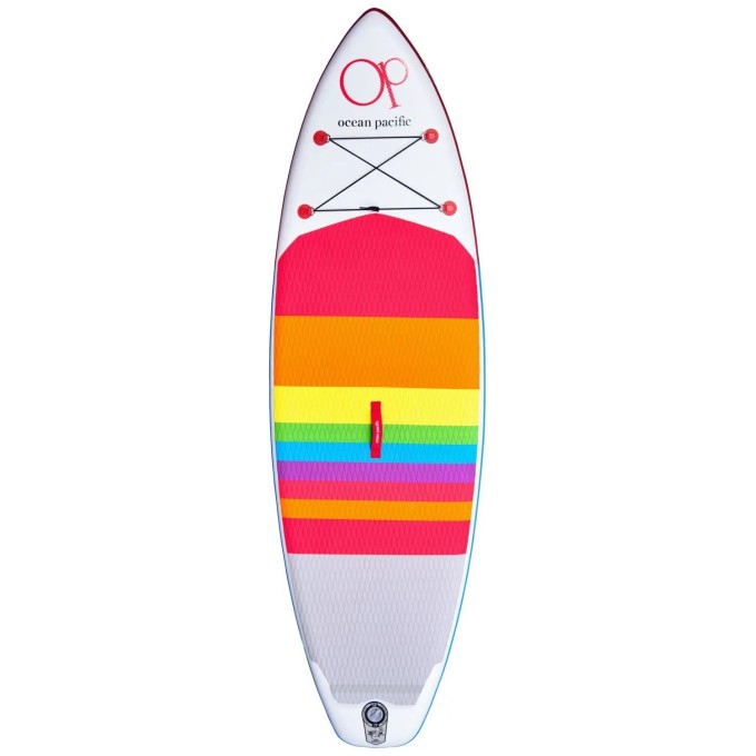 Ocean Pacific Sunset All Round 9'6 Inflatable Paddle Board (White/Red/Blue)