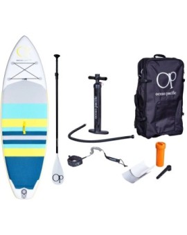 Ocean Pacific Sunset All Round 9'6 Inflatable Paddle Board (White/Grey/Yellow)