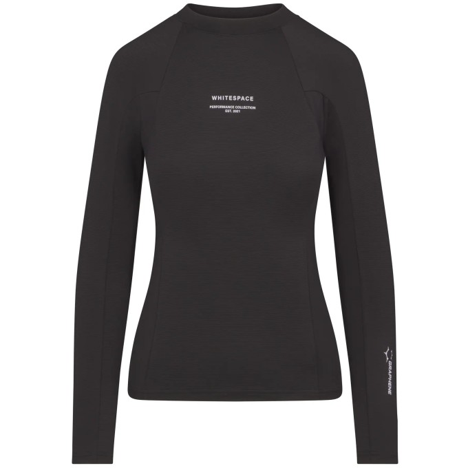 Whitespace Womens Graphene Crew Neck Baselayer (M|Black Onyx)