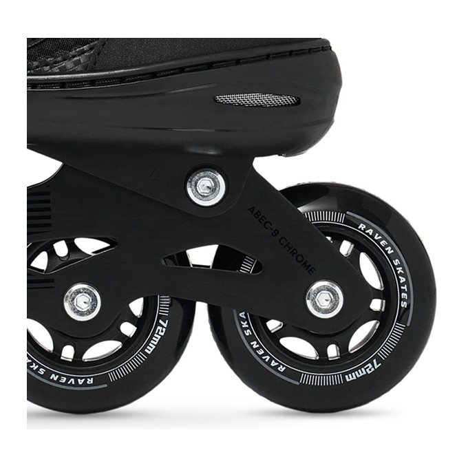 Raven Oxen PRO Black Inline Skates Adjustable Speed Lacing