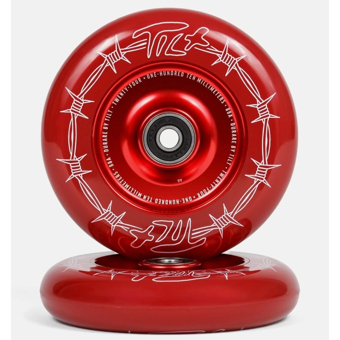 Tilt Durare Barbed Pro Scooter Wheels 2-Pack (110mm|Barbed Crimson)