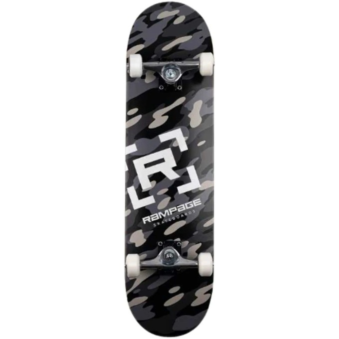 Rampage Camo Complete Skateboard (8"|Grey)